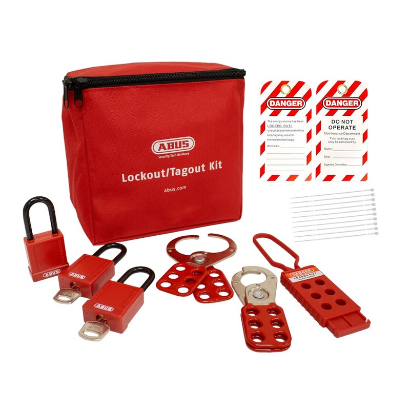 Abus OSHA Compliant Electrical Lockout Tagout Kit - Loto Kit with Loto Locks, Lockout Tags, Lockout Hasps (Professional) - Image 1